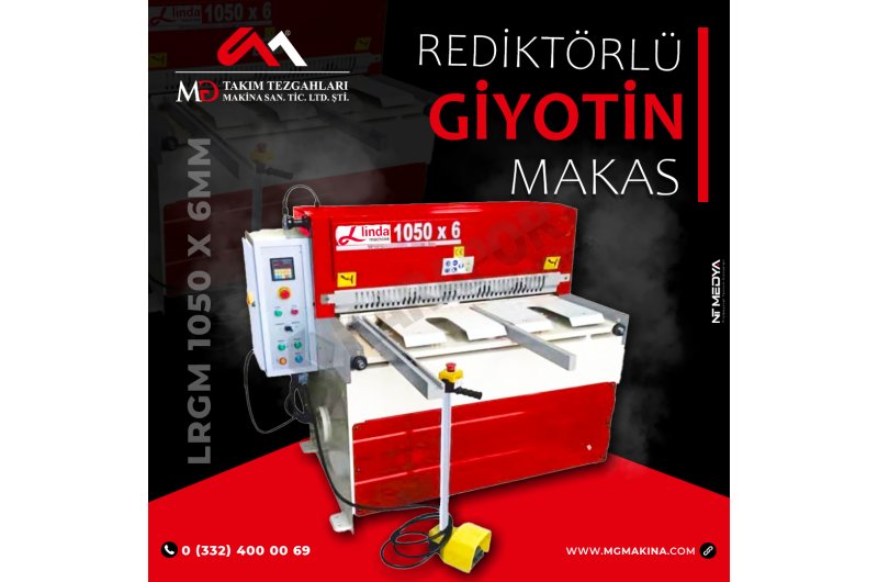 1050 x 6mm Rediktörlü Giyotin Makas
