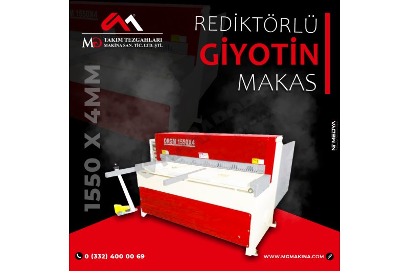 1550 x 4mm Rediktörlü Giyotin Makas