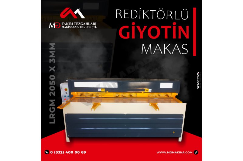 2050 x 3mm Rediktörlü Giyotin Makas