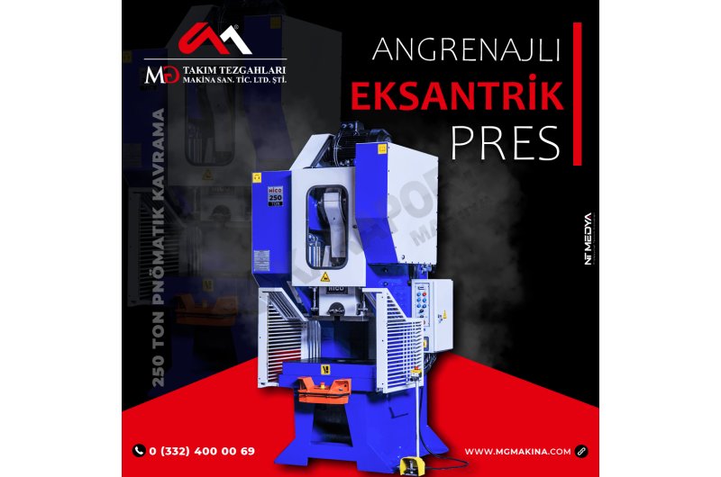 250 Ton C Tipi Pnömatik Kavrama Angrenajlı Eksantrik Pres