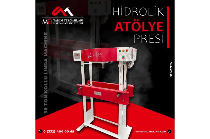 30 Ton Kollu Motorlu Linda Machine Hidrolik Atölye Presi