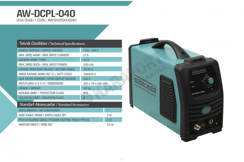 40 Amp Plazma Kesme Makinesi