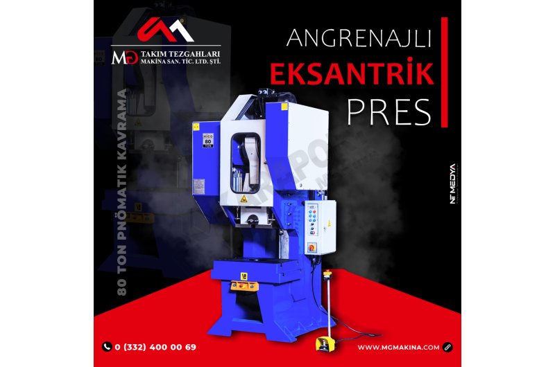 80 Ton Pnömatik Kavrama Angrenajlı Eksantrik Pres