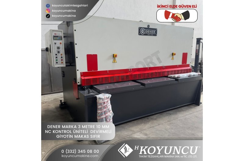 DENER MARKA 3 x 10 MM NC (SIFIR) DEVİRMELİ GİYOTİN MAKAS