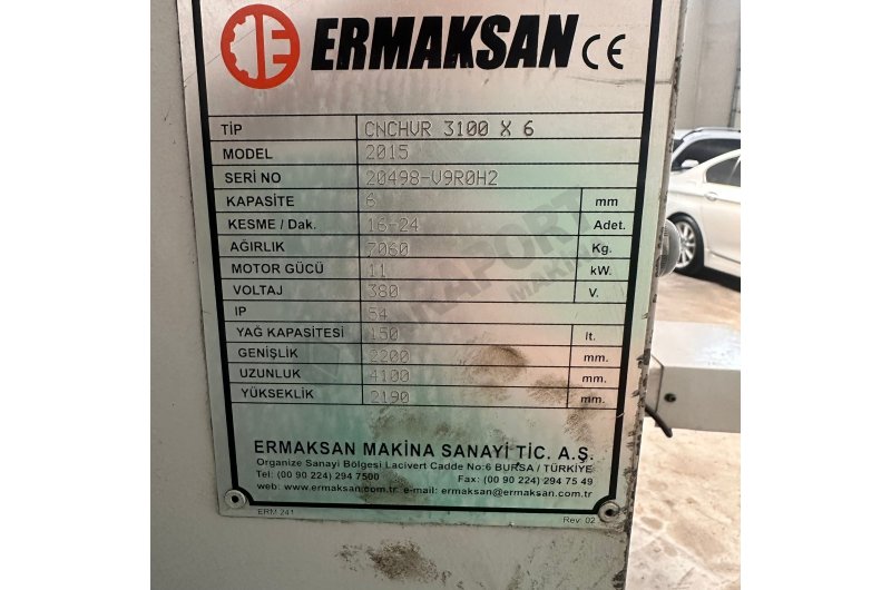 ERMAKSAN MARKA 3100X6 MM CNC HİDROLİK GİYOTİN MAKAS
