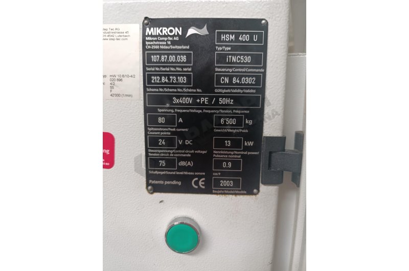 Mikron HSM-400U 5 Eksen CNC İşleme Merkezi ve Erowa Yükleme-2003