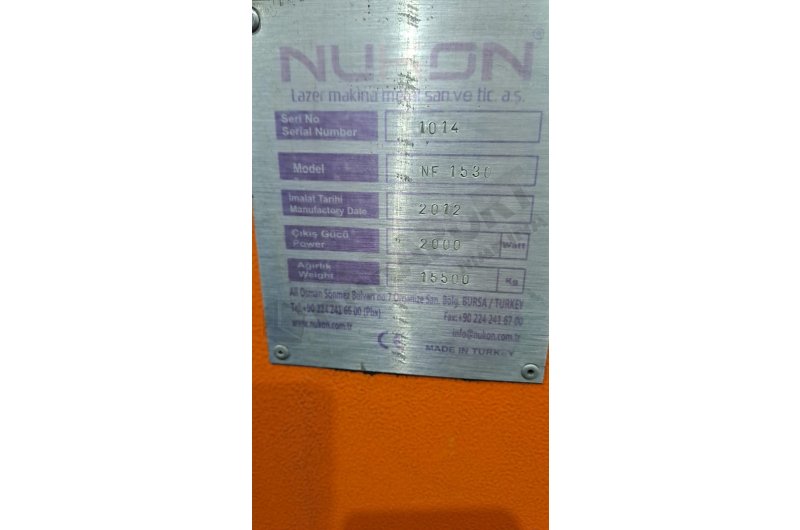 NUKON 2KW LAZER KESİM MAKİNASI